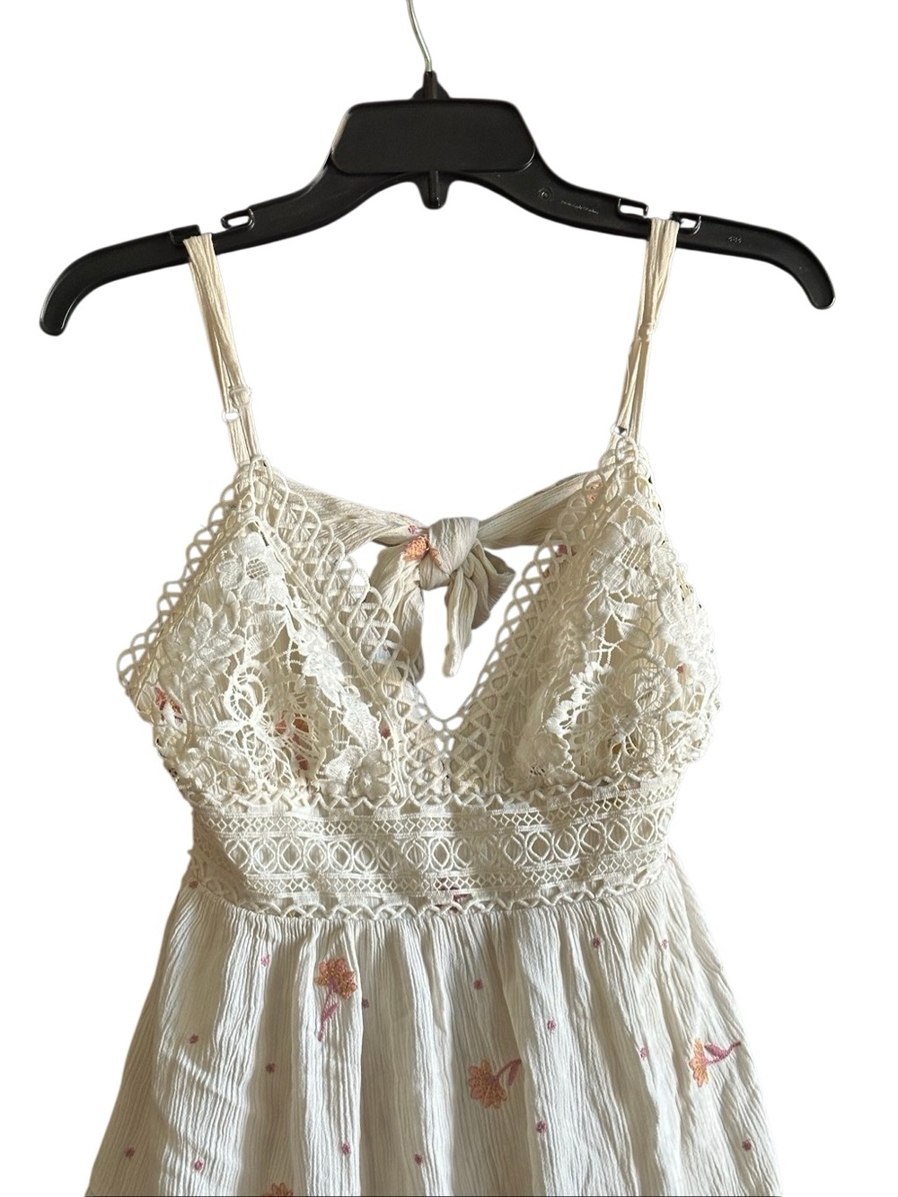 Boot Barn A.Tap Crocheted Top Embroidered Floral Mini Dress. Size Large. - Picture 7 of 16